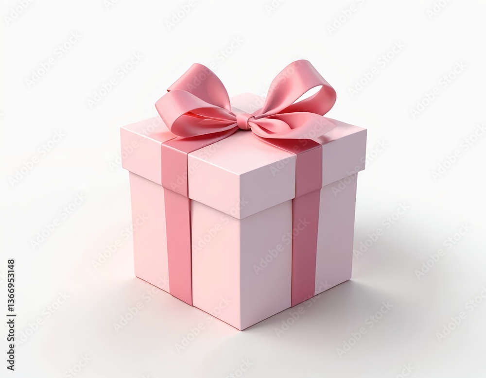 Obraz premium Pink Gift Box with Bow