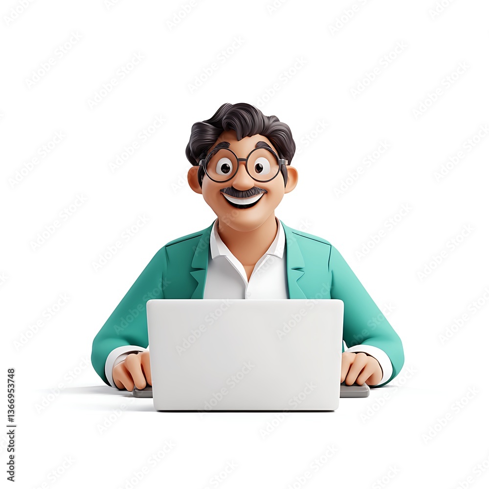 cartoon man typing computer cartoon man typing computer