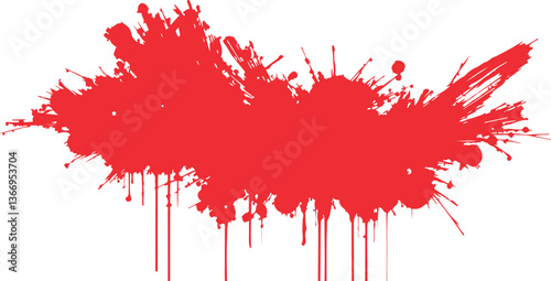 Abstract Red Paint Splatter Background