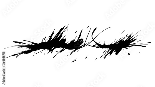 Ink Splatter Design: A dynamic ink splatter design, showcasing an abstract composition of black ink, perfect for adding a touch of artistic flair to various projects.