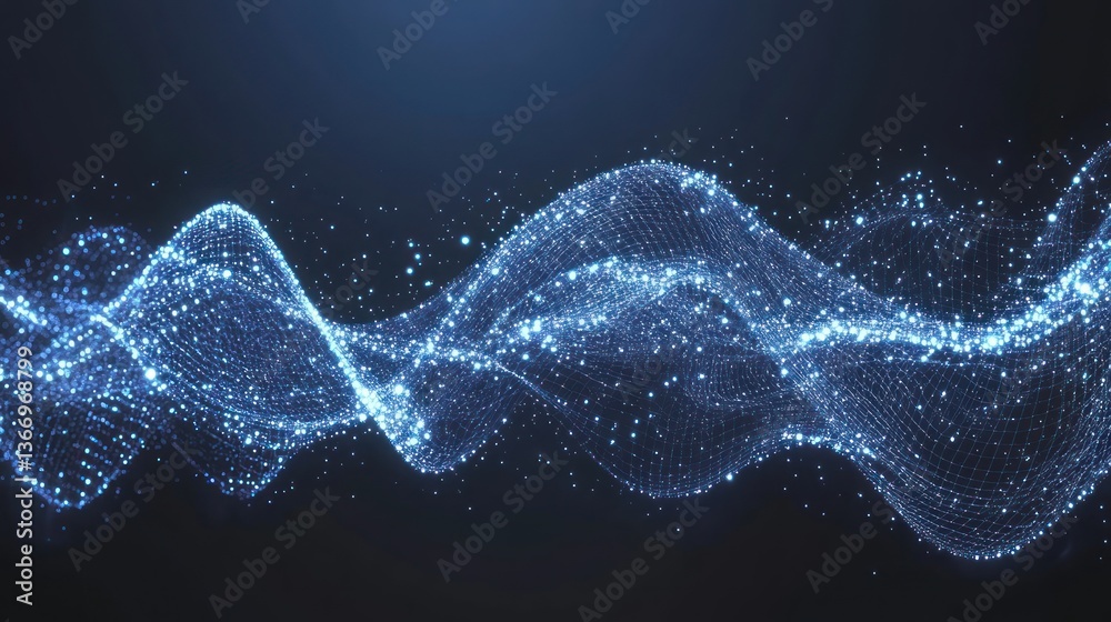 Abstract digital wave of light particles Abstract digital wave of light particles