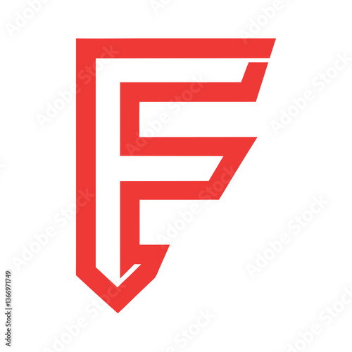 Minimalis Modern F Letter Vector Logo Design Template Use Any Purpose