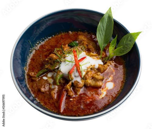 Obraz na płótnie Panaeng curry with pork isolated on a transparent background w salonie