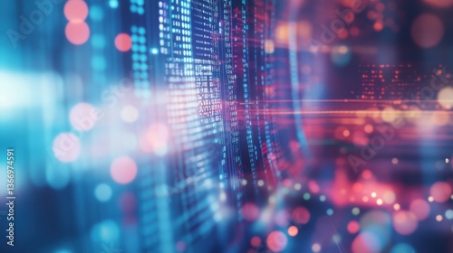 Wallpaper Mural AI powered system analyzing large data on a computer screen, modern office with bright lighting, High-tech style Torontodigital.ca