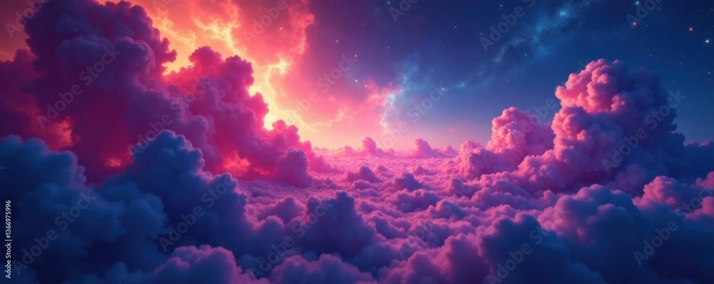 Glowing nebula clouds dance with colorful energy , cosmic, swirling patterns, starburst Glowing nebula clouds dance with colorful energy , cosmic, swirling patterns, starburst