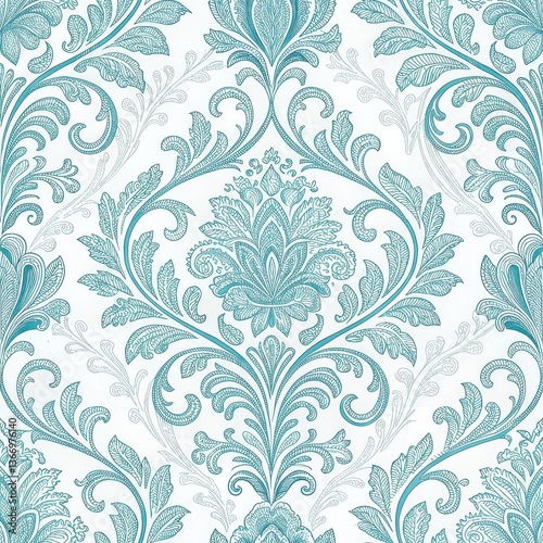 Seamless Floral Pattern Design Modern Interiors Digital Art Elegant Space Aesthetic Appeal