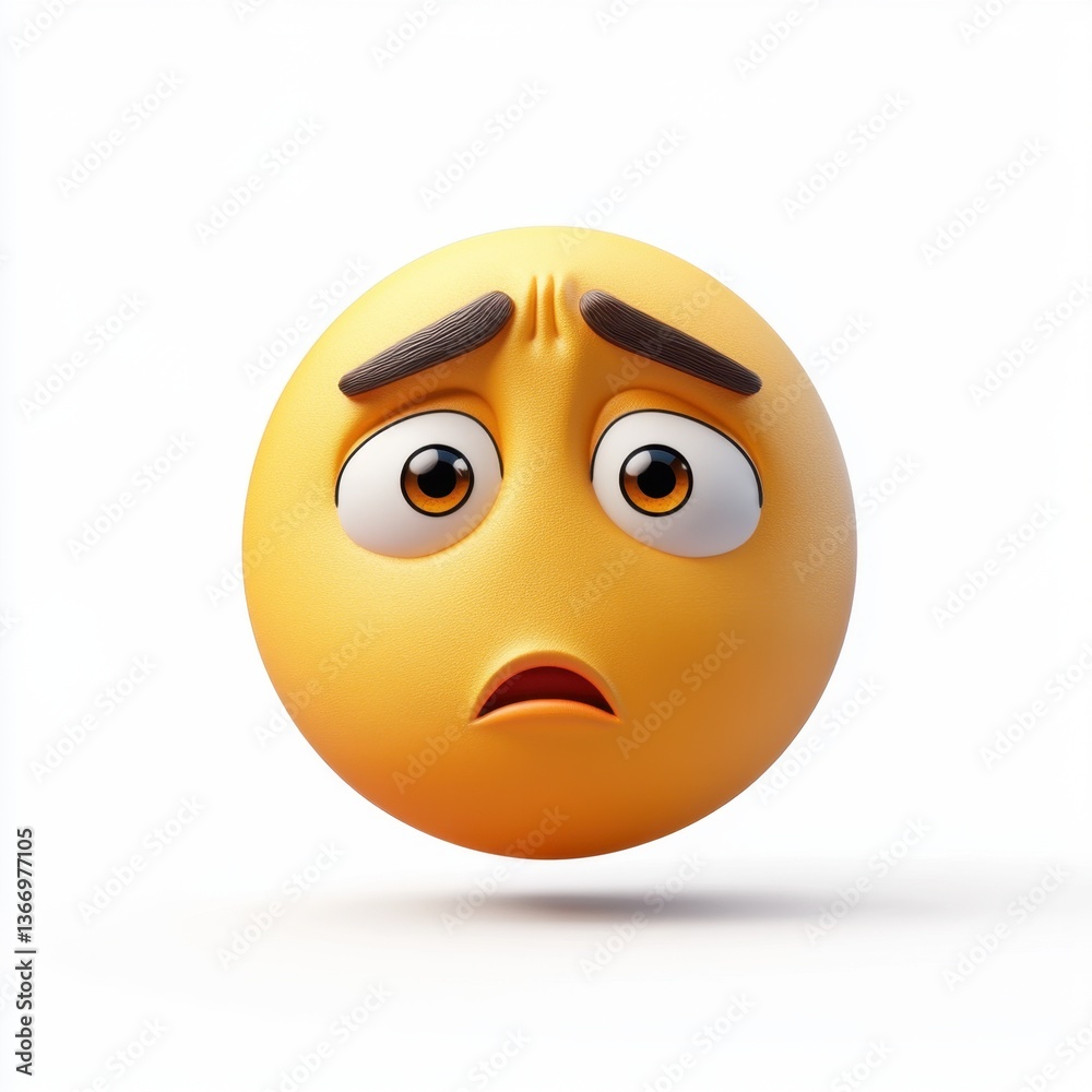 Fototapeta premium A yellow face with a frowning mouth and eyes