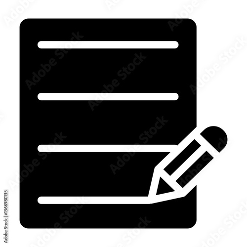 Script Page Vector Glyph Icon Design