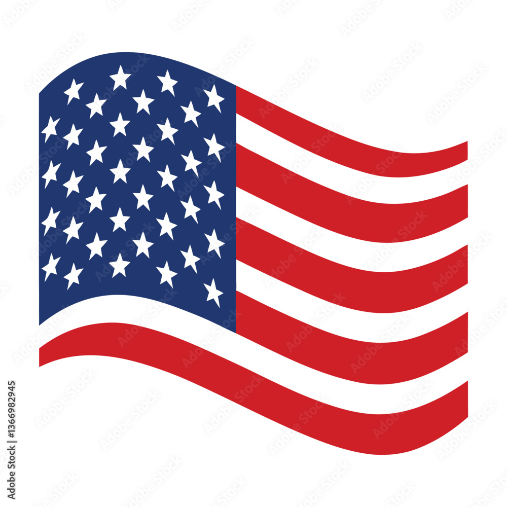 Fototapeta premium american flag on white background