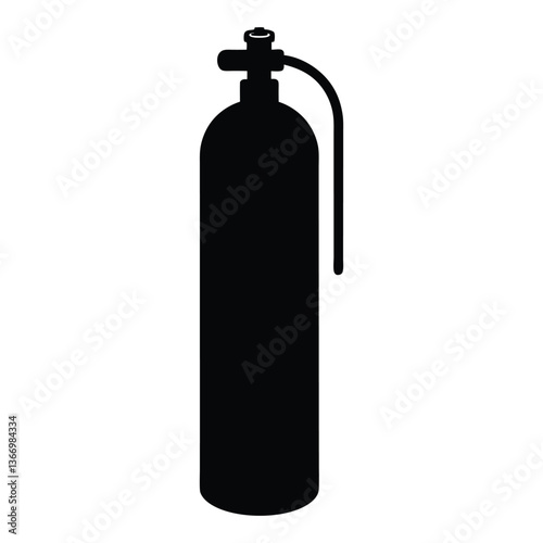 a very simple oxygen cylinder silhouette vector.