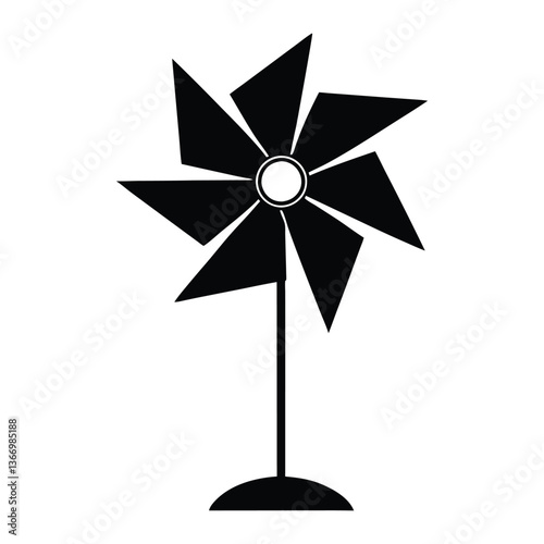 wind turbine isolated on black
