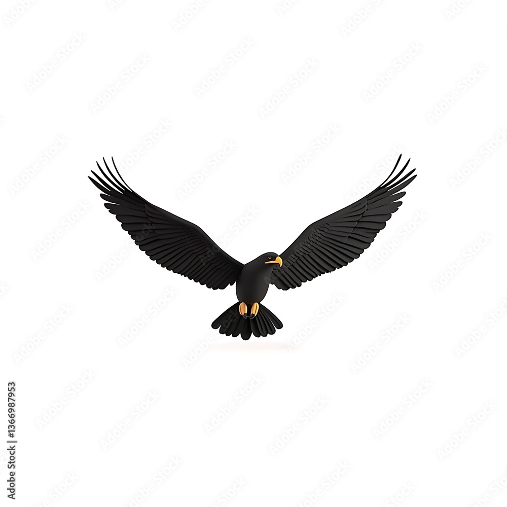 Obraz premium 3D logo bald eagle diving with talons stretched