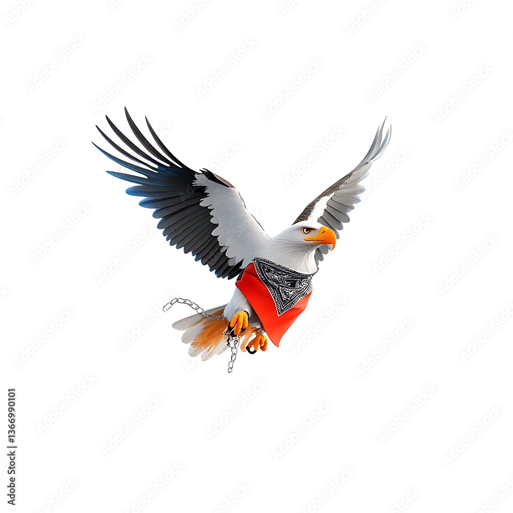 Obraz premium 3D logo eagle diving in hip-hop style