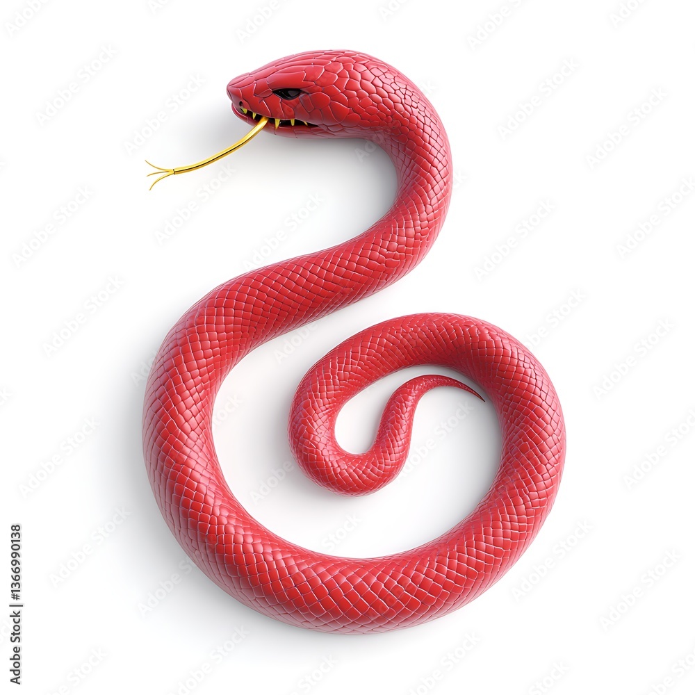 Fototapeta premium 3D logo snake coiled to strike in hip-hop style