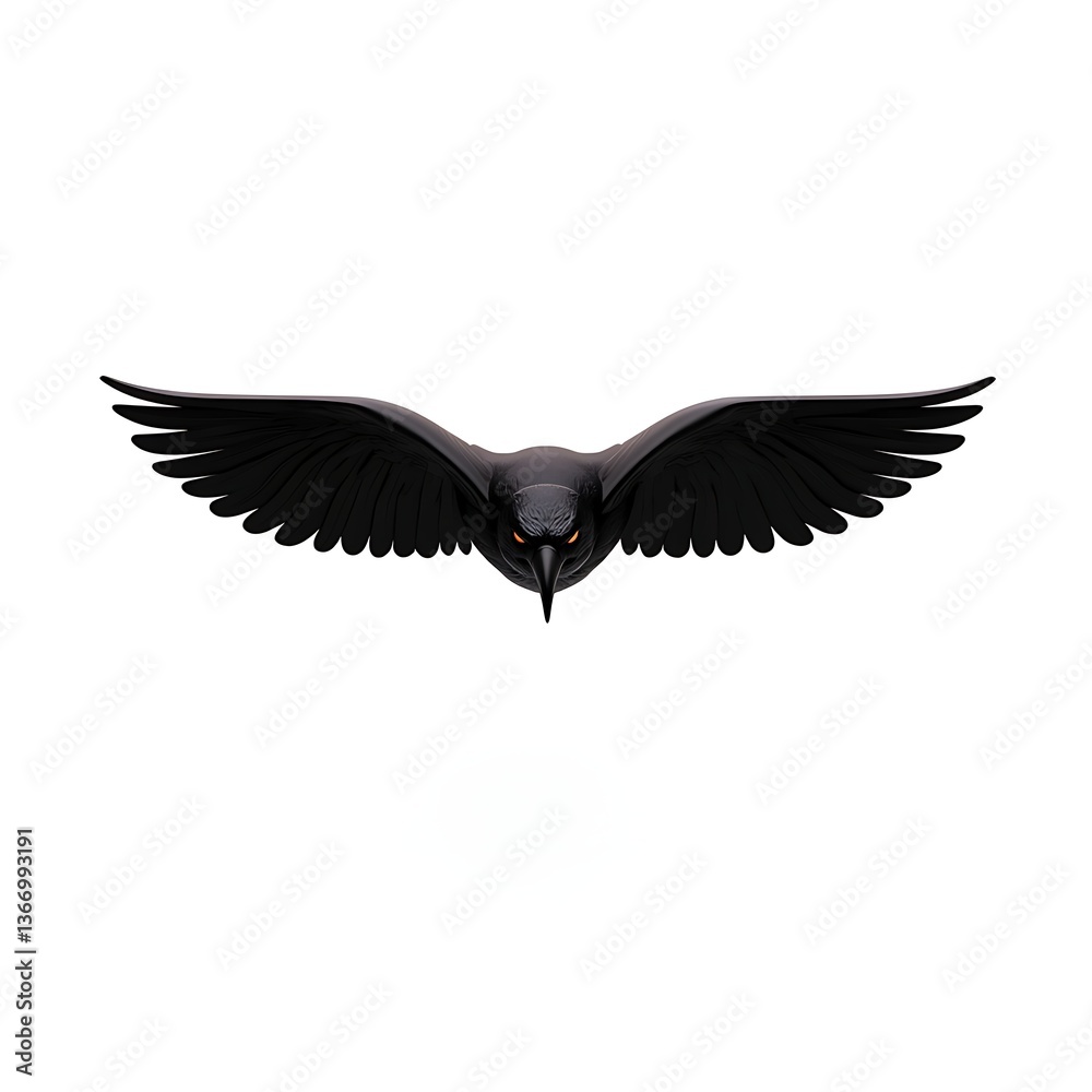 Naklejka premium 3D logo raven diving in hip-hop style