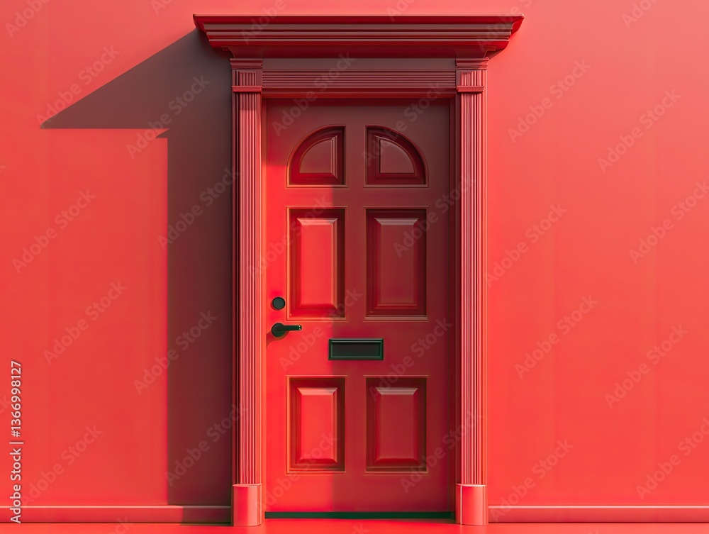 Red door on a red wall Red door on a red wall