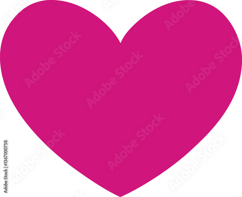 A solid, bright magenta/hot pink heart shape on a plain white background. EPS-10.