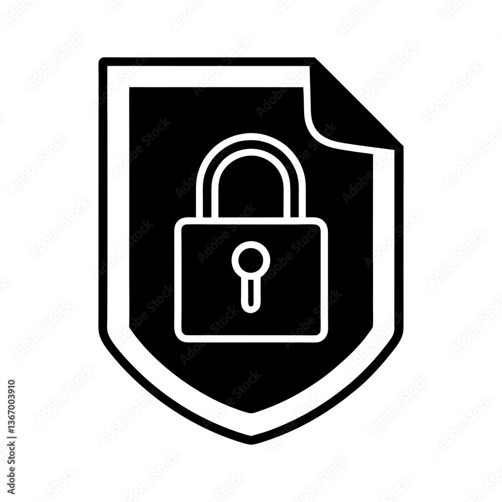Vector lock icon on a black button symbolizing security and protection Vector lock icon on a black button symbolizing security and protection