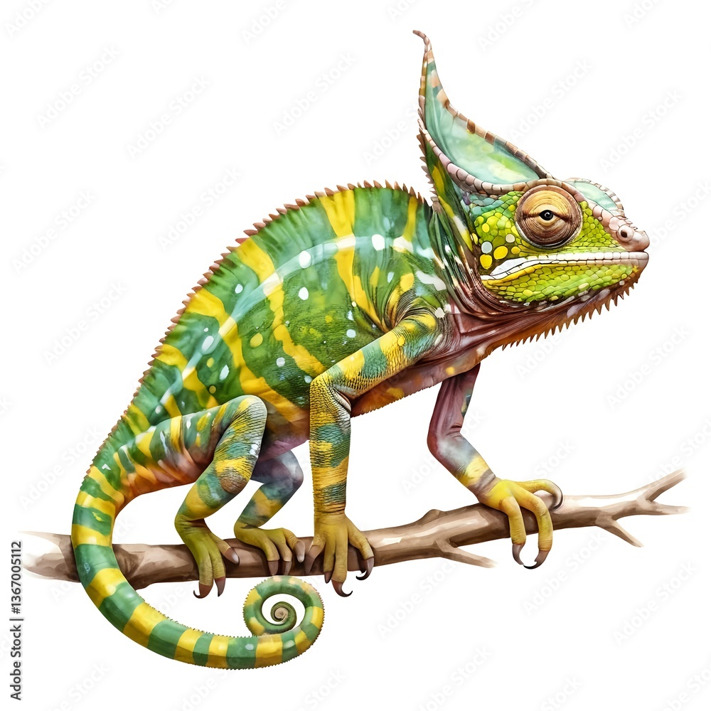 Obraz premium Vibrant Chameleon on Branch