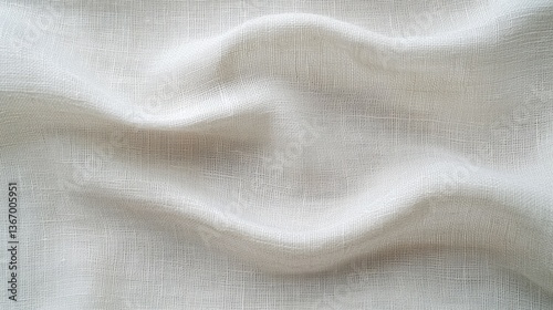 Wallpaper Mural Soft White Linen Canvas Texture Natural Cotton Fabric Background, Blank Textile Wallpaper in Beige and Gray Hues, Subtle Thread Detailing Torontodigital.ca