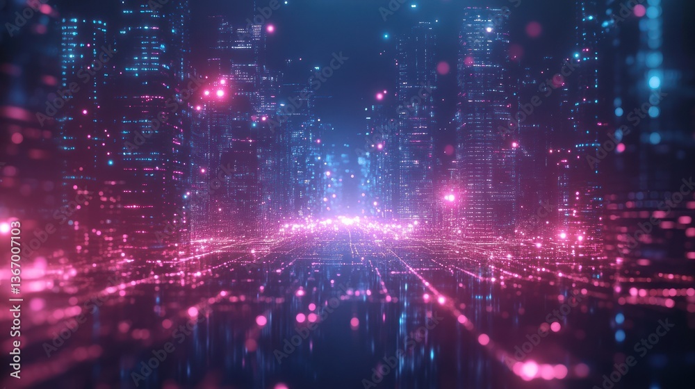 Neon Cityscape: A Futuristic Digital Metropolis Neon Cityscape: A Futuristic Digital Metropolis