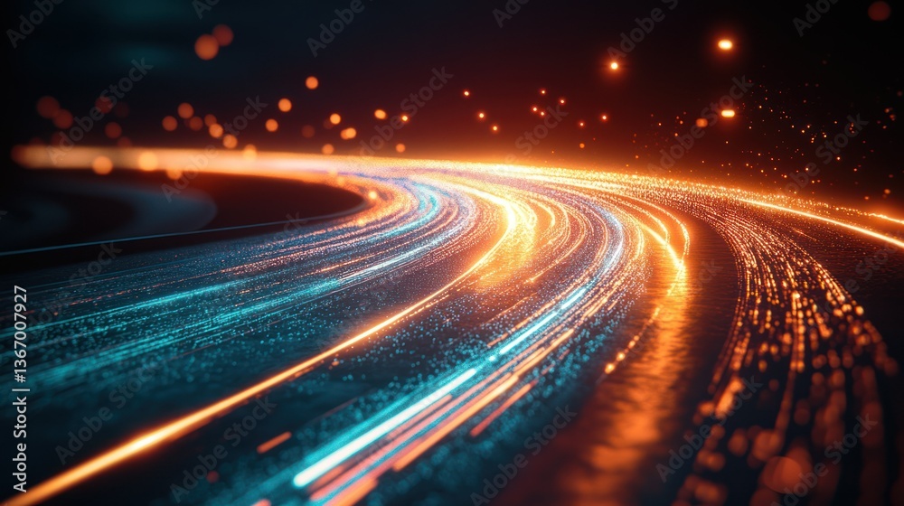 Abstract Light Trails: A Symphony of Digital Speed and Energy Abstract Light Trails: A Symphony of Digital Speed and Energy