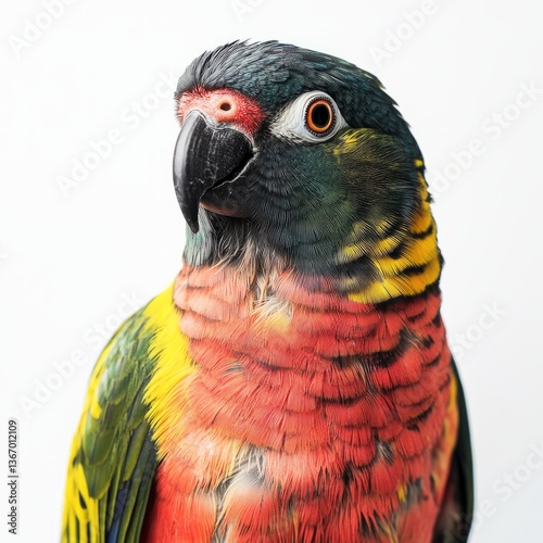high-end shot of a parrot with vivid details

