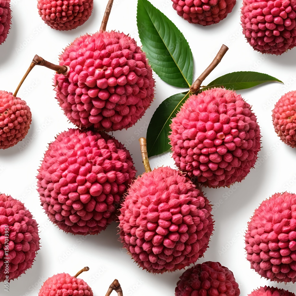 Lychee Fruit Seamless Pattern