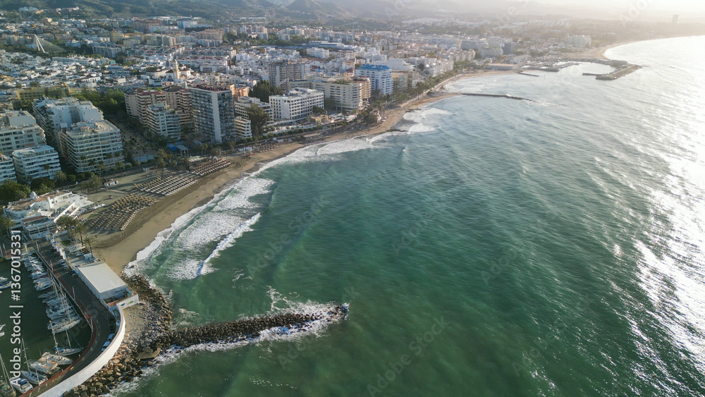 Aerial view of Marbella, Andalusia. Southern Spain