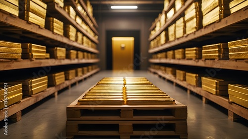 High-security central bank gold vault location and environment unknown