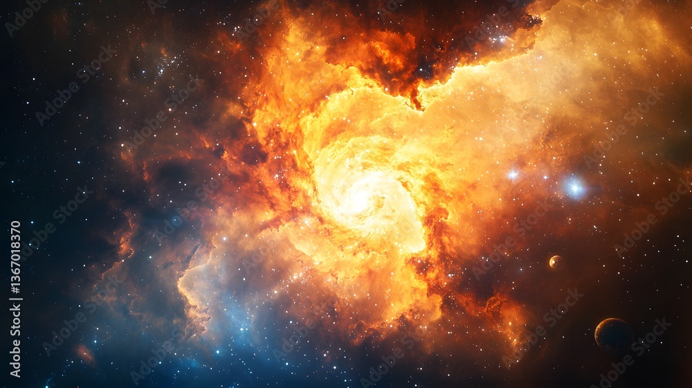 Obraz premium Digital art of galactic nebulae immersive cosmic exploration