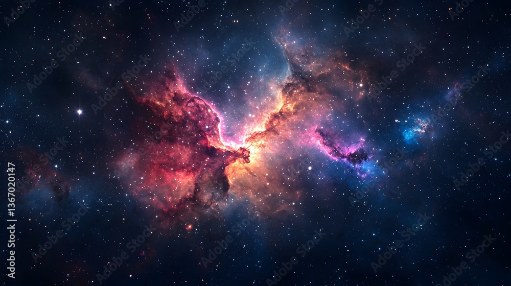 Fototapeta premium Majestic nebula formation deep space cosmic imagery glowing stars celestial view galactic wonders