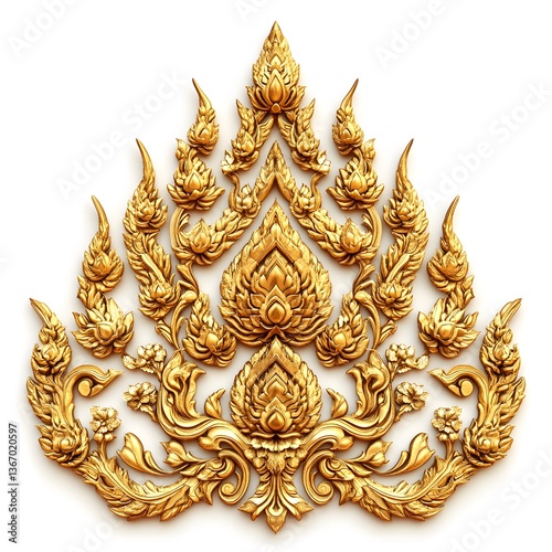 Intricate rattanakosin design thailand's traditional craftsmanship close-up photo