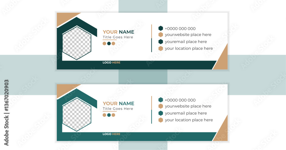 Naklejka premium Modern and minimalist email signature with an another photo place template design or email folder template corporate email signature design template