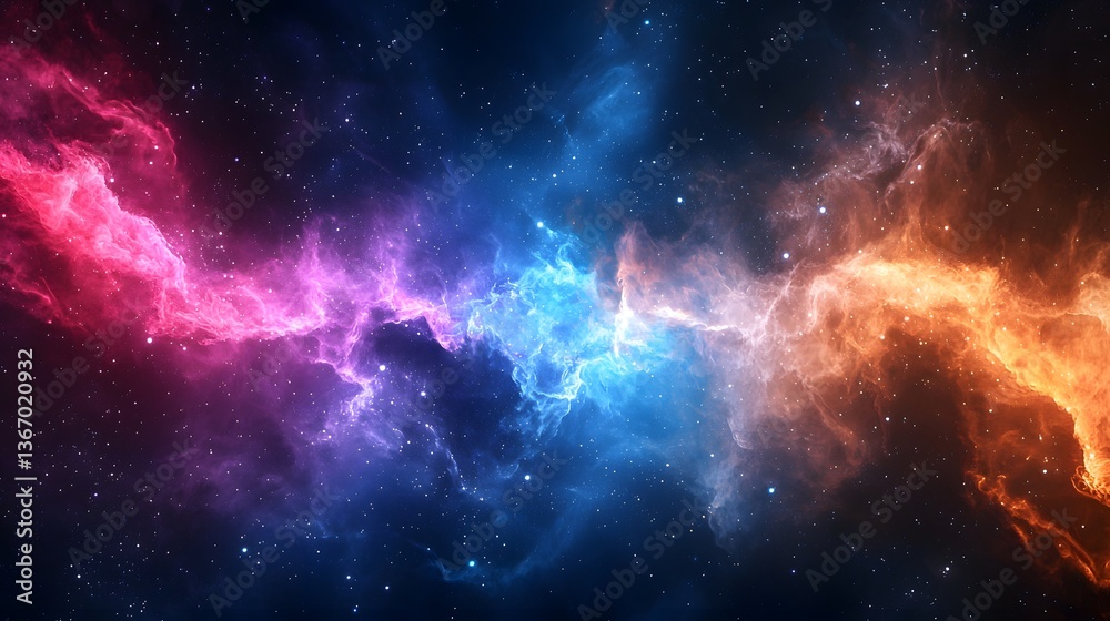 Fototapeta premium Brilliant gas clouds a celestial rift in abstract space art