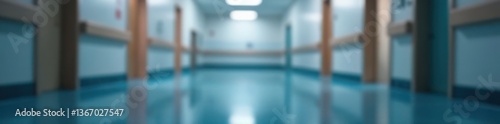 Soft focus on hospital corridor with blurred background , hospital, medical