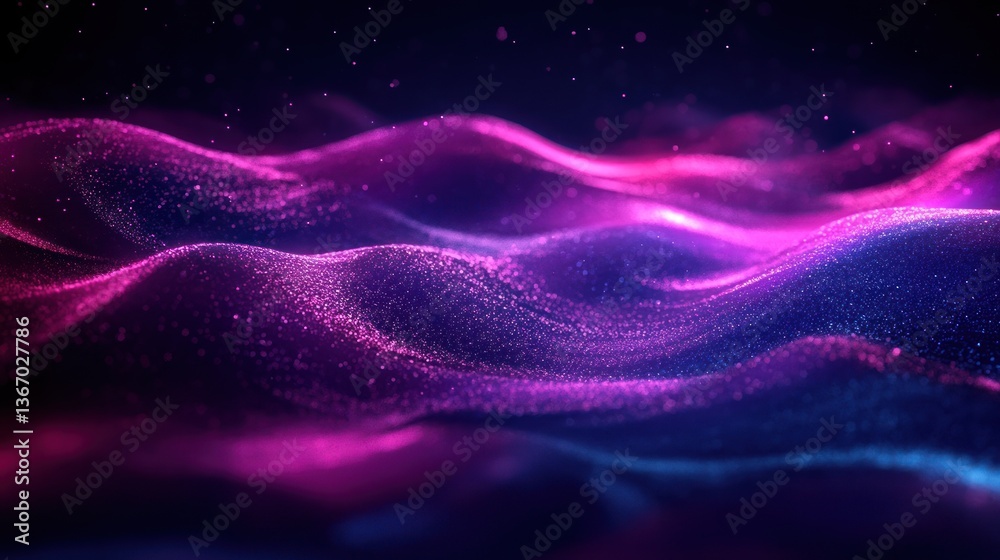 Obraz premium Abstract Digital Waves in Pink and Blue