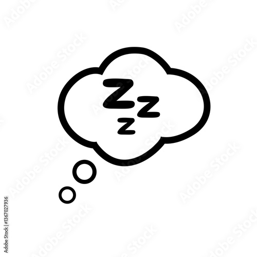 Sleep zzz doodle symbol. Sleepy dream icon. Doodle comic sketch style vector illustration.