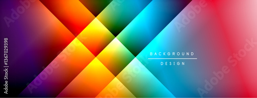Colorful gradient with lines made of shadow and light. Creative background