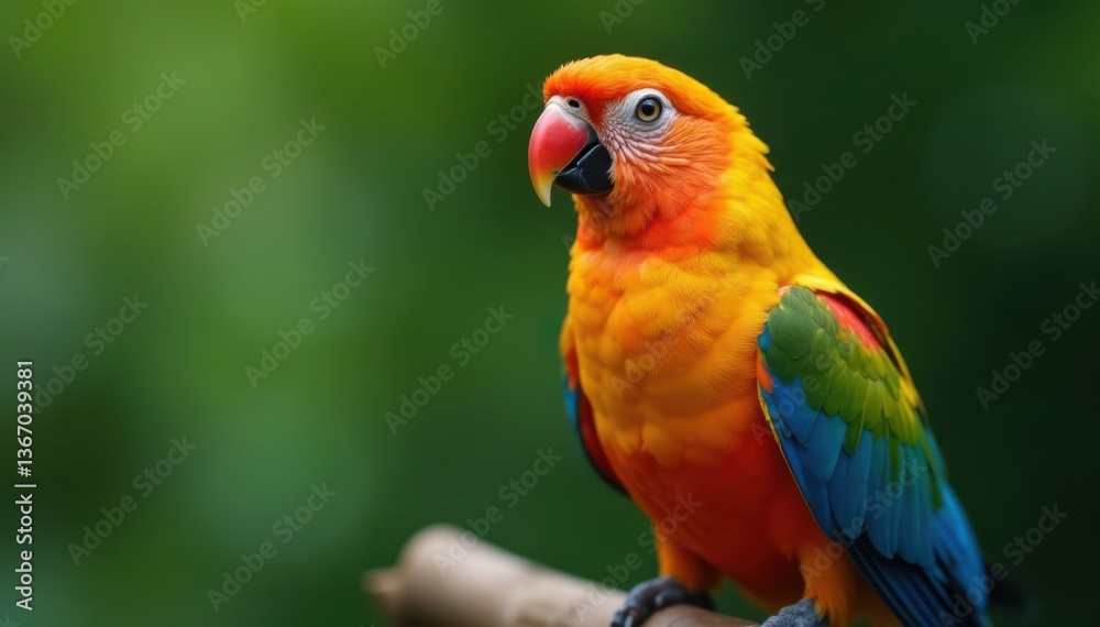 Fototapeta premium Bold bird with vibrant plumage, farm animal, rooster