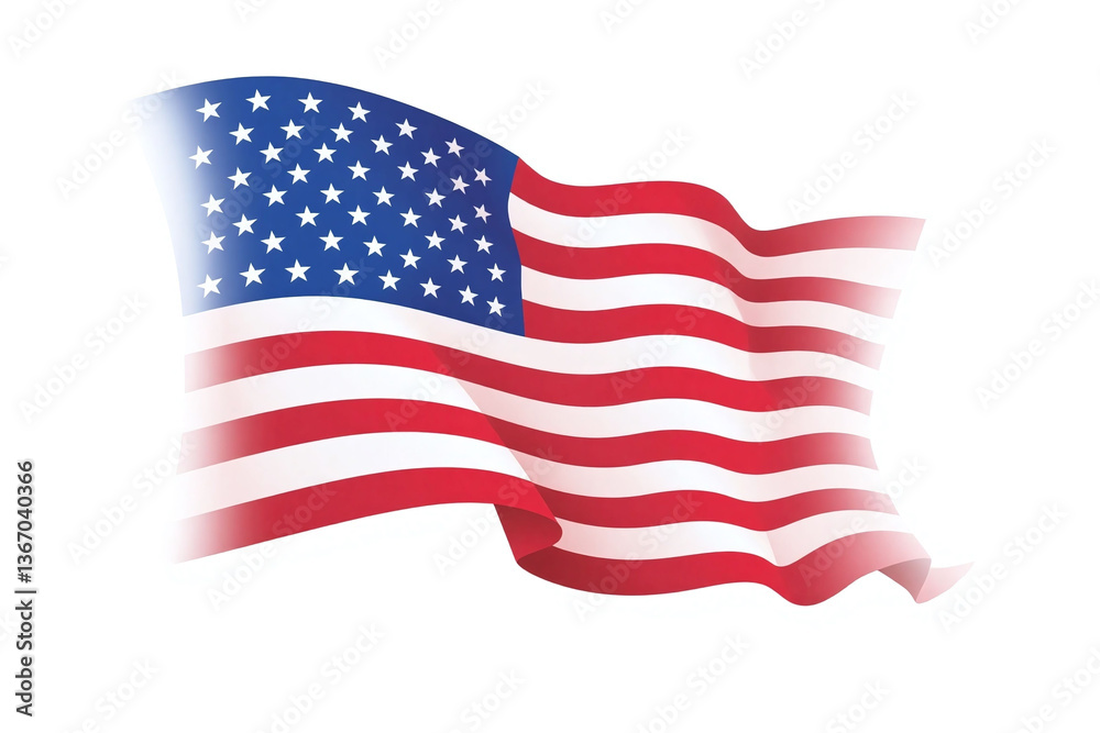 Obraz premium american flag waving in the wind