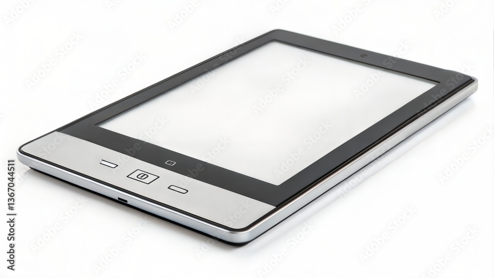 Modern E-reader with Blank Screen Displayed Modern E-reader with Blank Screen Displayed