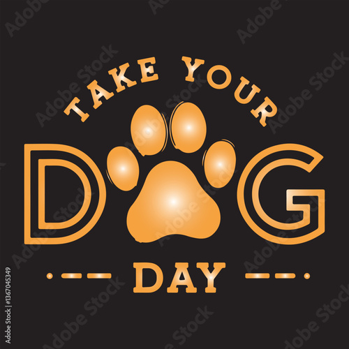 Take Your Dog to Work Day Celebration,Pet Friendly Workplace Concept Design,Dog Paw Print with Heart Symbol Vector,Bring Your Dog to Office Day Illustration,National Take Your Dog to Work Day Banner