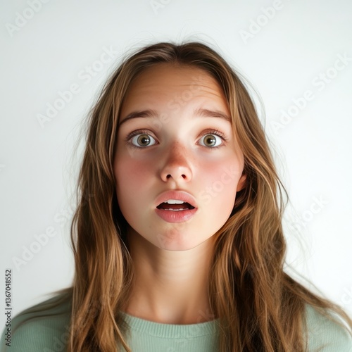 frightened girl showing emotional distress


