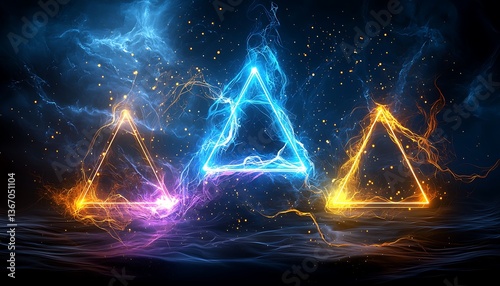 Glowing Triangles with Energy, and Abstract.