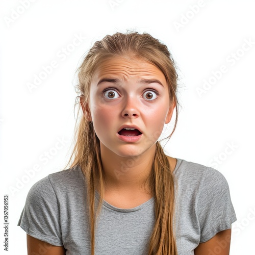 shocked girl with a humiliated expression

