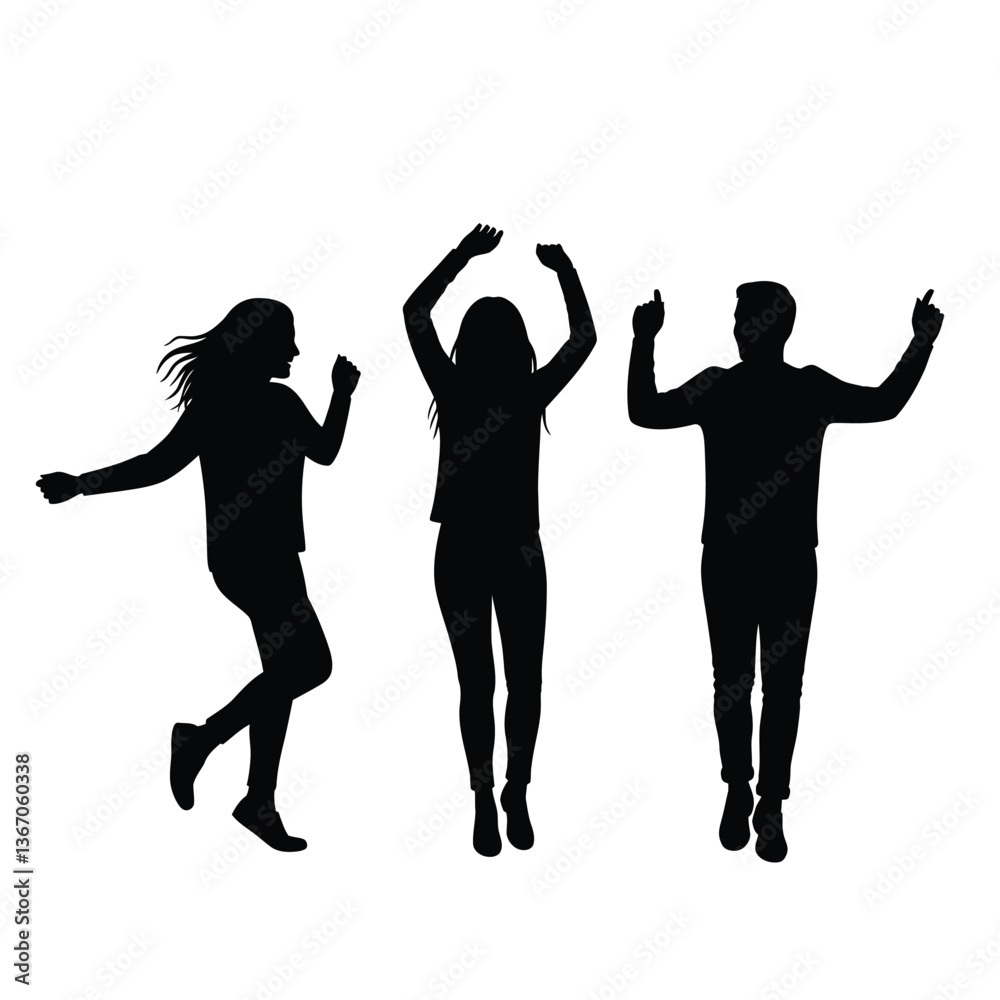Fototapeta premium silhouettes of people dancing