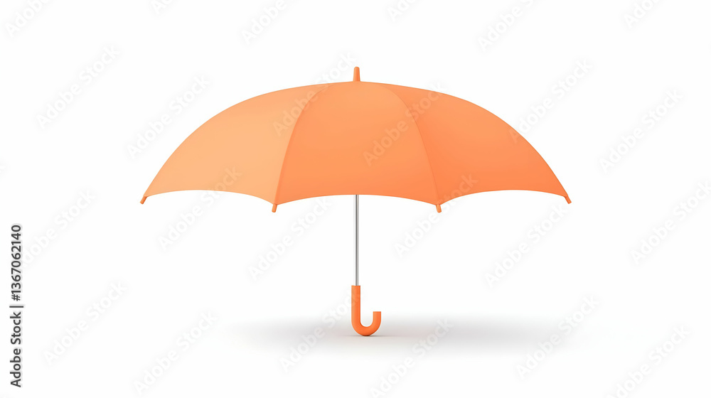 High Resolution Vector Drawing of an Orange Umbrella on White Background High Resolution Vector Drawing of an Orange Umbrella on White Background