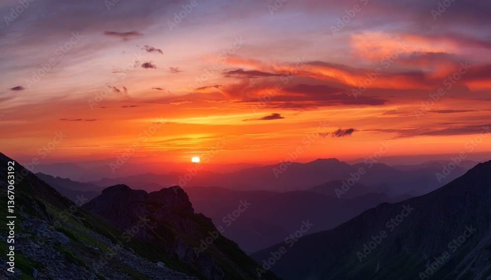 Obraz premium sunset in the mountains