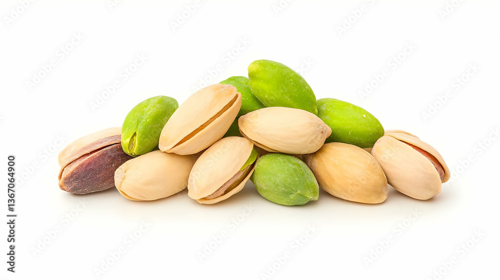 Obraz premium Mixed Nuts Display of Peanuts and Pistachios in Shell and Shelled